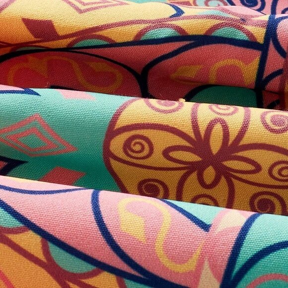 Multicolor Boho Womens Tie-Front Neck Loose Fit Printed Maxi Dress - Picture 4 of 5